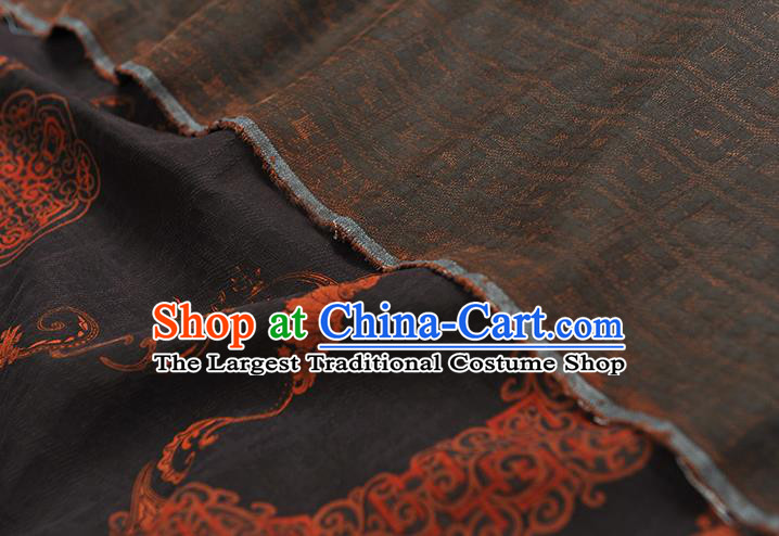 Chinese Traditional Silk Drapery Cheongsam Black Silk Fabric Classical Auspicious Pattern Gambiered Guangdong Gauze