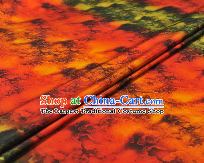 Chinese Cheongsam Classical Clouds Pattern Satin Cloth Traditional Gambiered Guangdong Gauze Jacquard Red Silk Fabric