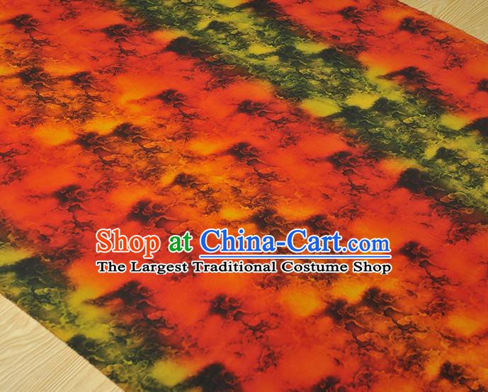 Chinese Cheongsam Classical Clouds Pattern Satin Cloth Traditional Gambiered Guangdong Gauze Jacquard Red Silk Fabric