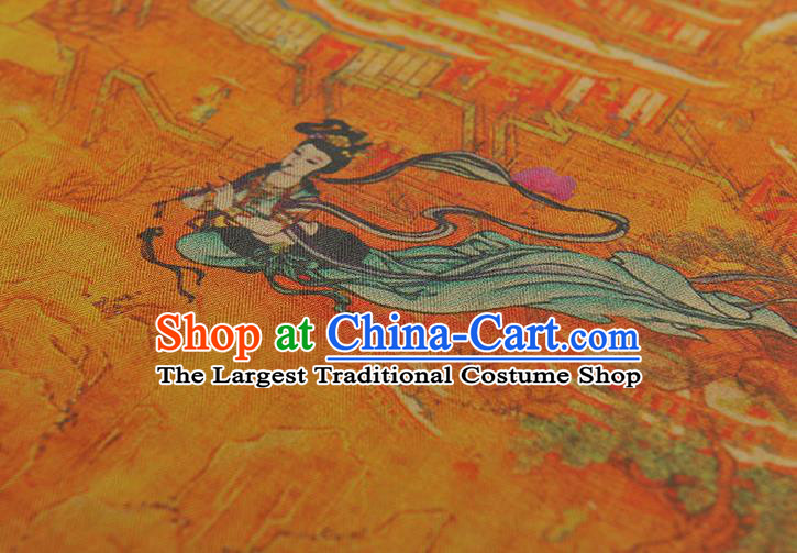 Chinese Classical Goddess Pattern Silk Material Traditional Fabric Cheongsam Gambiered Guangdong Gauze