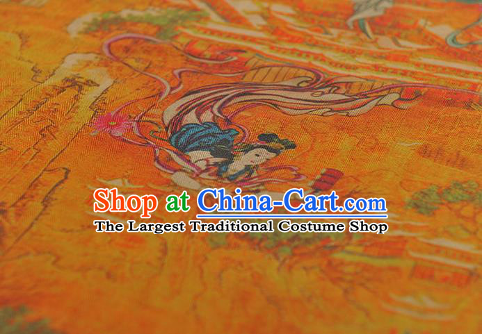 Chinese Classical Goddess Pattern Silk Material Traditional Fabric Cheongsam Gambiered Guangdong Gauze
