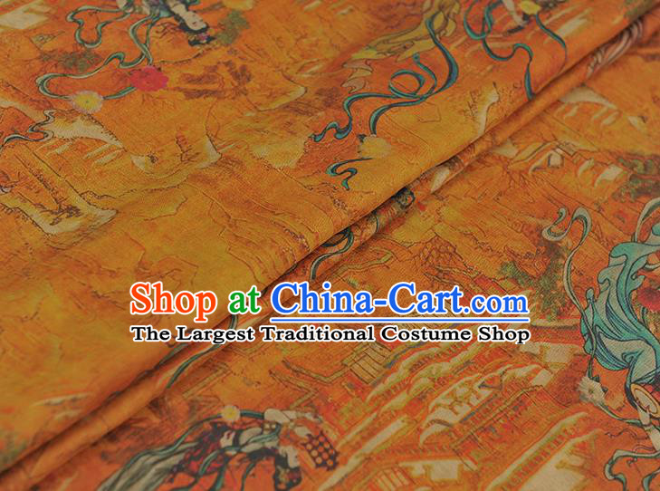 Chinese Classical Goddess Pattern Silk Material Traditional Fabric Cheongsam Gambiered Guangdong Gauze