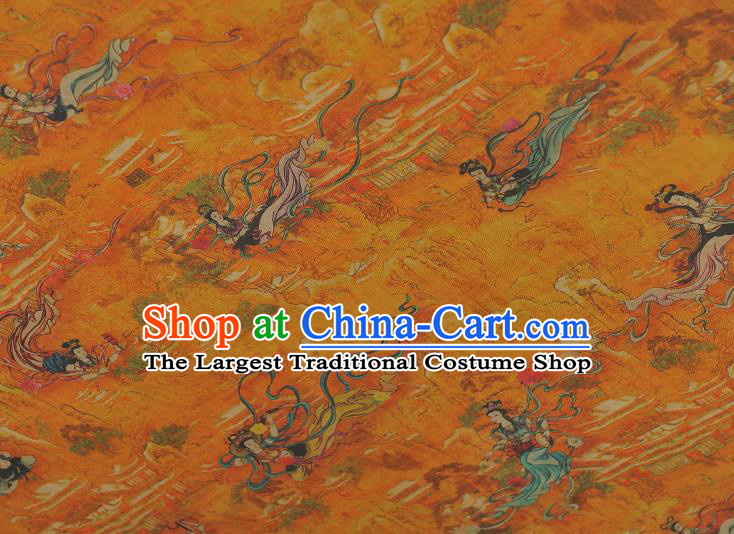 Chinese Classical Goddess Pattern Silk Material Traditional Fabric Cheongsam Gambiered Guangdong Gauze