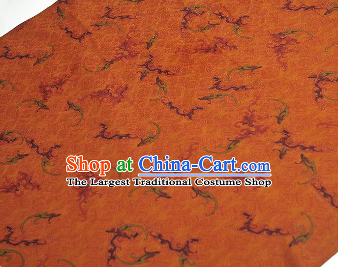 Chinese Cheongsam Ginger Gambiered Guangdong Gauze Classical Clouds Pattern Silk Material Traditional Jacquard Fabric