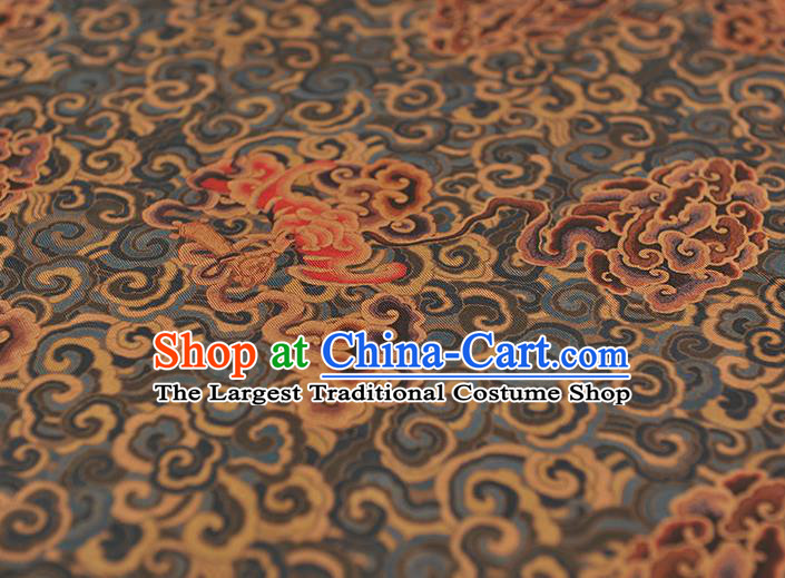 Chinese Cheongsam Grey Gambiered Guangdong Gauze Classical Cloud Bat Pattern Silk Material Traditional Silk Fabric