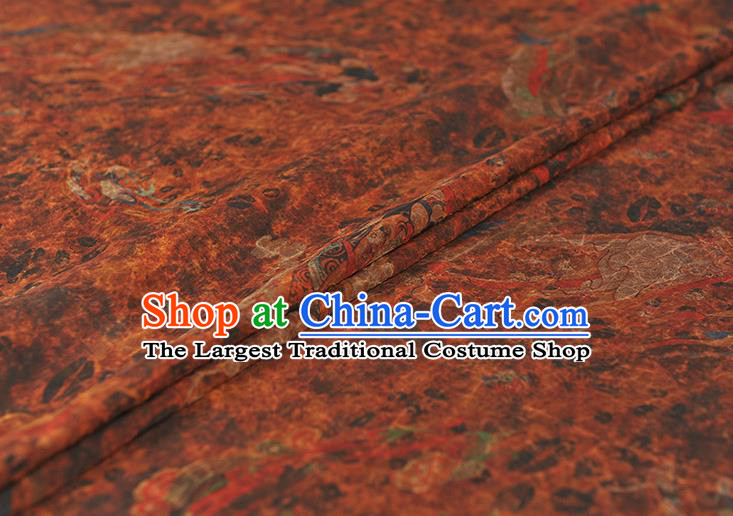 Chinese Brown Gambiered Guangdong Gauze Material Classical Goddess Pattern Silk Fabric Traditional Cheongsam Silk Cloth