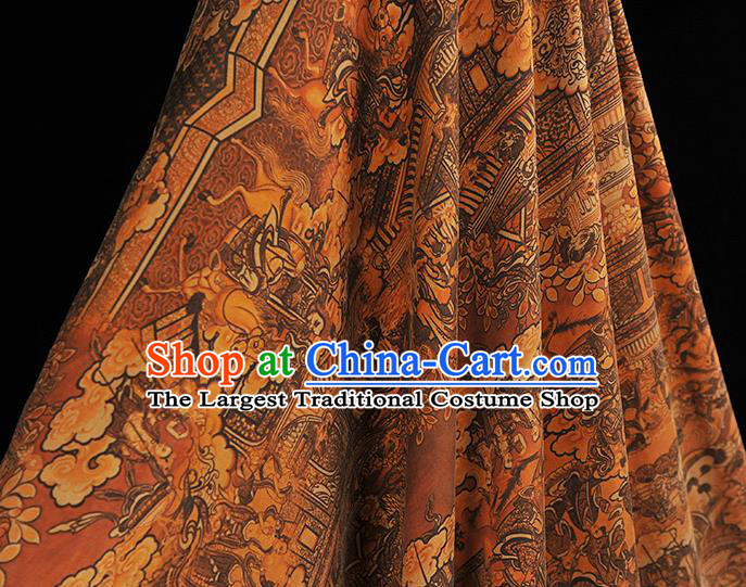 Chinese Classical Pattern Silk Material Traditional Cheongsam Gambiered Guangdong Gauze Fabric