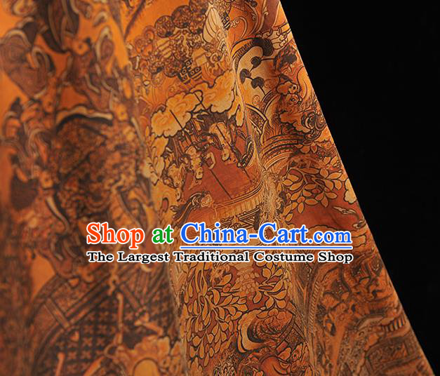 Chinese Classical Pattern Silk Material Traditional Cheongsam Gambiered Guangdong Gauze Fabric