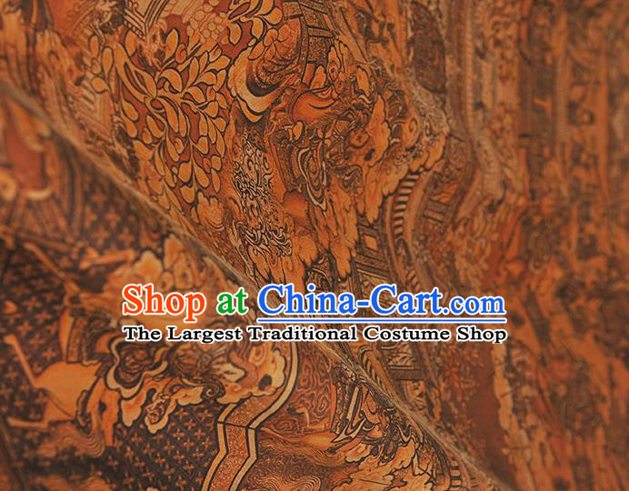 Chinese Classical Pattern Silk Material Traditional Cheongsam Gambiered Guangdong Gauze Fabric