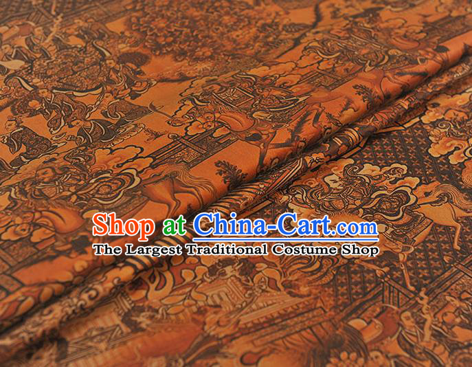 Chinese Classical Pattern Silk Material Traditional Cheongsam Gambiered Guangdong Gauze Fabric