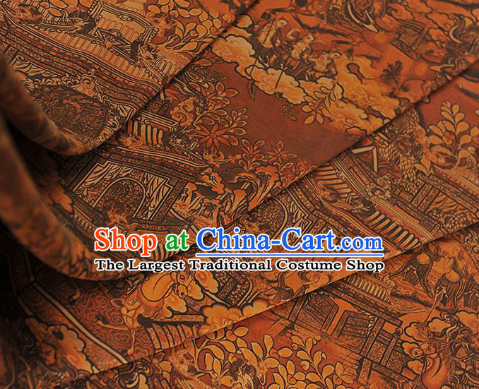 Chinese Classical Pattern Silk Material Traditional Cheongsam Gambiered Guangdong Gauze Fabric