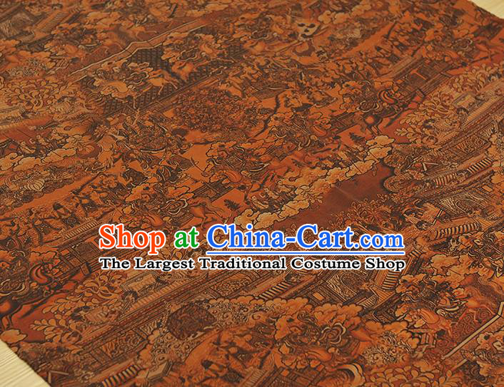 Chinese Classical Pattern Silk Material Traditional Cheongsam Gambiered Guangdong Gauze Fabric