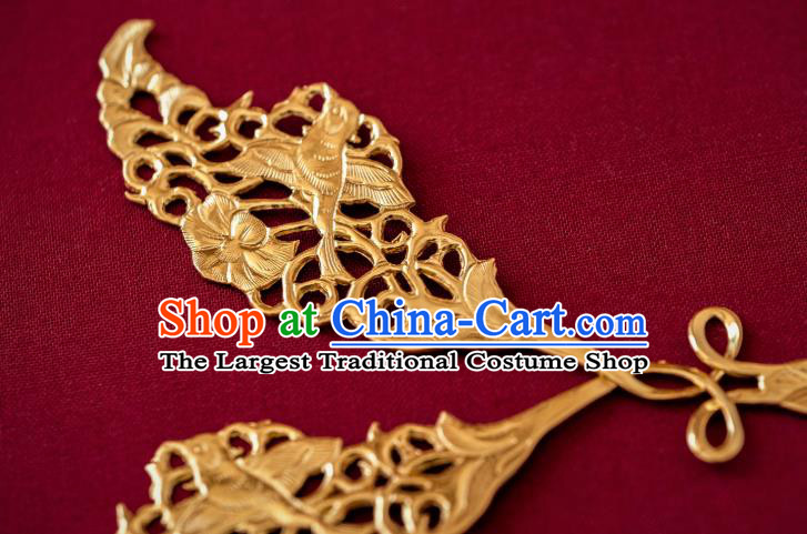 China Traditional Court Hanfu Hair Accessories Ancient Princess Hairpin Tang Dynasty Gilding Skylark Hair Clip