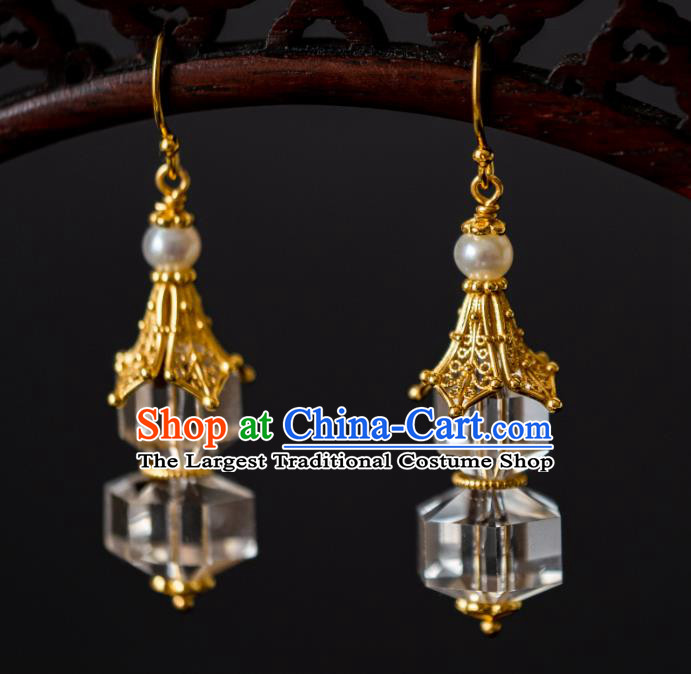 China Traditional Ming Dynasty Ear Jewelry Ancient Ming Dynasty Imperial Concubine Crystal Gourd Earrings