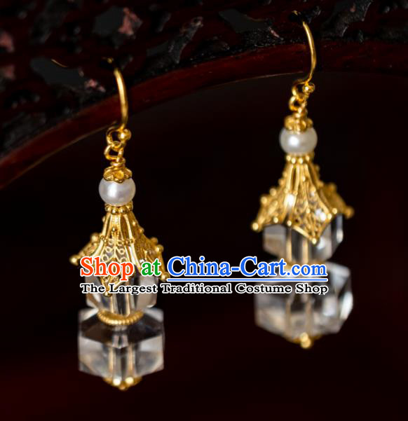 China Traditional Ming Dynasty Ear Jewelry Ancient Ming Dynasty Imperial Concubine Crystal Gourd Earrings