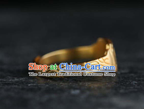 China Ming Dynasty Golden Ring Ancient Princess Finger Ring for Women