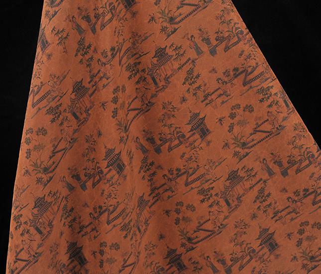 Top Grade Craquelure Fabric Chinese Traditional Character Pattern Silk Drapery Cheongsam Brown Gambiered Guangdong Gauze
