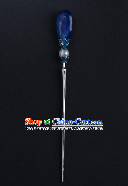 China Hanfu Hair Stick Traditional Ancient Noble Woman Hair Accessories Ming Dynasty Kyanite Hairpin