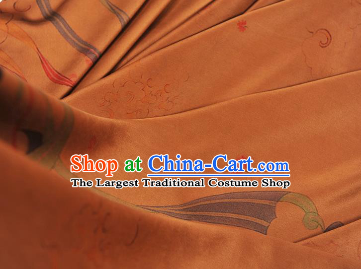 China Classical Cheongsam Gambiered Guangdong Gauze Cloth Traditional Flying Apsaras Pattern Silk Fabric