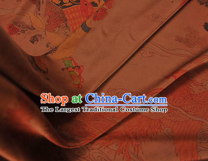 China Traditional Goddess Pattern Silk Fabric Classical Gambiered Guangdong Gauze Cheongsam Cloth