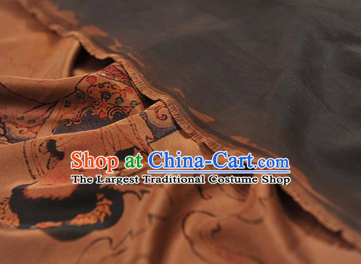 China Traditional Goddess Chang E Pattern Silk Fabric Classical Gambiered Guangdong Gauze Cheongsam Cloth