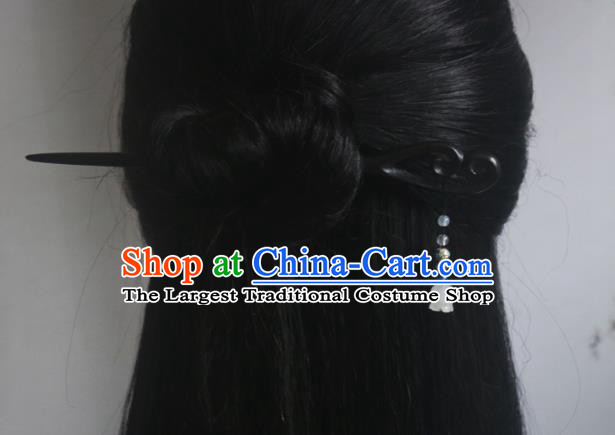 China Classical Wood Hairpin Handmade Cheongsam Convallaria Tassel Hair Accessories Ebony Hair Stick for Women