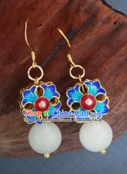 Handmade Chinese National Enamel Ear Accessories Traditional Blueing Earrings