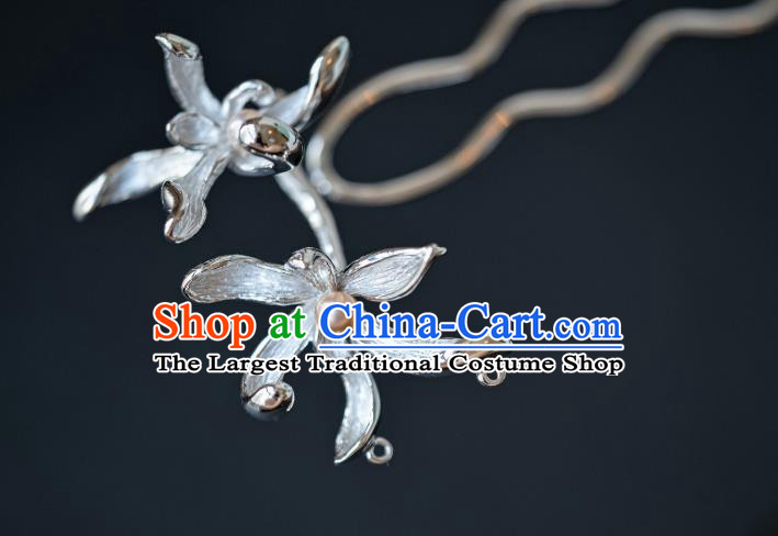 China Traditional Hanfu Pearls Hair Accessories Ancient Court Lady Hair Stick Ming Dynasty Orchid Hairpin
