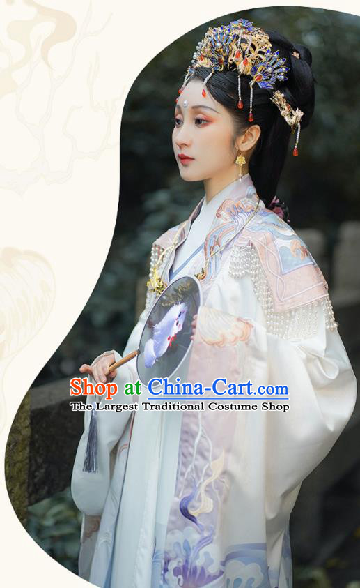 China Ancient Noble Countess Hanfu Dress Traditional Ming Dynasty Imperial Mistress Historical Clothing Full Set