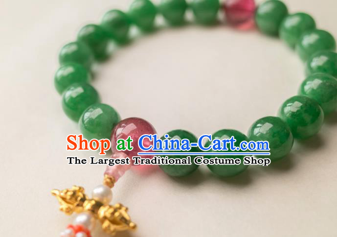 Chinese Traditional Qing Dynasty Court Jewelry Ancient Noble Lady Bracelet Jade Accessories