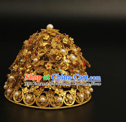 China Ancient Ming Dynasty Phoenix Coronet Handmade Hair Accessories Traditional Court Gems Hair Crown