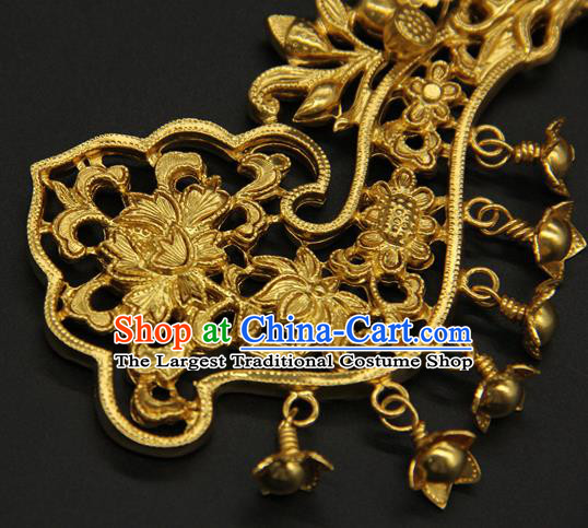 China Traditional Handmade Golden Hairpin Ancient Tang Dynasty Court Hair Accessories