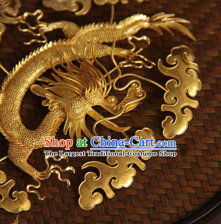 China Ancient Court Woman Hairpin Traditional Qing Dynasty Hair Accessories Handmade Golden Hair Claws