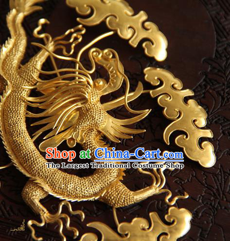 China Ancient Court Woman Hairpin Traditional Qing Dynasty Hair Accessories Handmade Golden Hair Claws