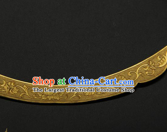 China Ancient Palace Lady Necklace Jewelry Handmade Ming Dynasty Princess Golden Necklet