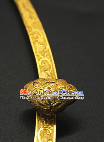 China Ancient Palace Lady Necklace Jewelry Handmade Ming Dynasty Princess Golden Necklet