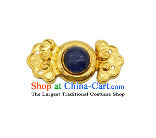 China Ming Dynasty Gilding Button Handmade Ancient Empress Costume Golden Buckle