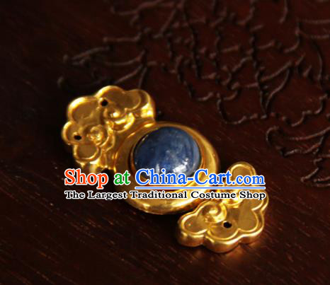 China Ming Dynasty Gilding Button Handmade Ancient Empress Costume Golden Buckle