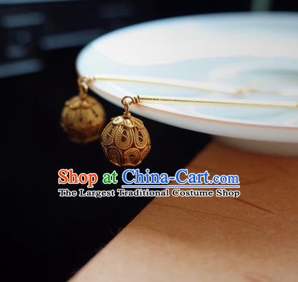 Handmade Chinese Ming Dynasty Court Ear Jewelry Accessories Traditional Ancient Imperial Consort Earrings
