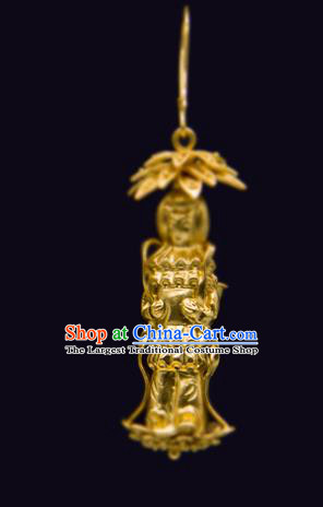 Handmade Chinese Traditional Ming Dynasty Palace Ear Accessories Ancient Empress Earrings Jewelry