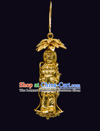 Handmade Chinese Traditional Ming Dynasty Palace Ear Accessories Ancient Empress Earrings Jewelry