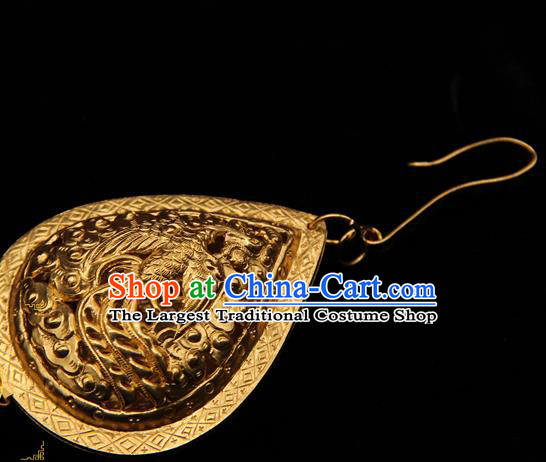 Handmade Chinese Traditional Ming Dynasty Necklace Accessories Ancient Imperial Consort Jewelry Golden Necklet Pendant