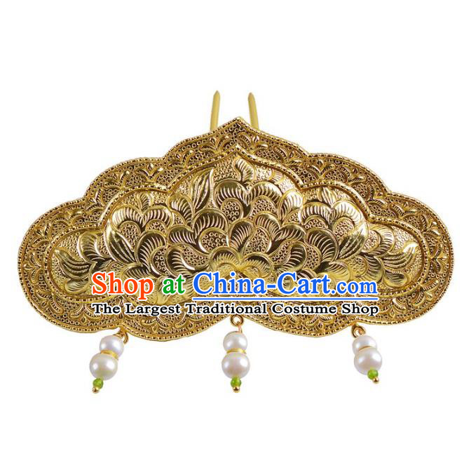 China Ancient Empress Hairpin Traditional Tang Dynasty Tassel Hair Stick Handmade Palace Hair Jewelry