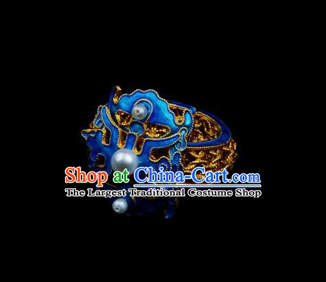 Handmade Chinese Traditional Qing Dynasty Accessories Ancient Empress Cloisonne Ring Jewelry