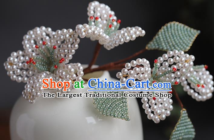 Chinese Traditional Hanfu Hairpin Hair Accessories Ancient Princess Pearls Pear Blossom Hair Stick