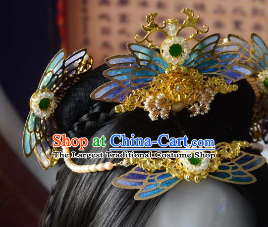 Traditional China Ancient Princess Hair Comb Wedding Hair Ornament Handmade Hairpins Full Set