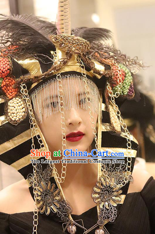 Handmade Stage Show Egypt Chief Headdress Halloween Cosplay Hair Accessories Queen Royal Crown