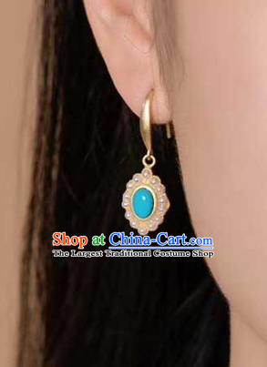 Handmade Chinese Cheongsam Pearls Earrings Jewelry Traditional Kallaite Ear Accessories
