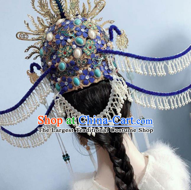 China Traditional Ming Dynasty Imperial Empress Phoenix Coronet Ancient Court Woman Headwear
