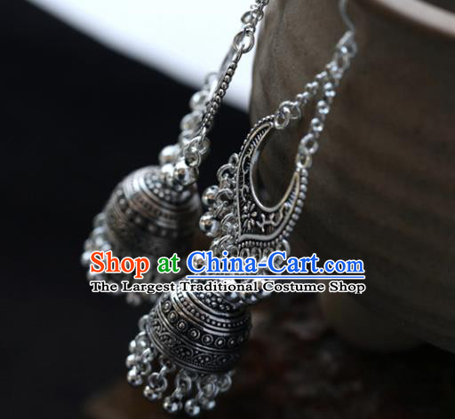 Handmade Chinese Traditional Silver Ear Jewelry Accessories Ethnic Earrings